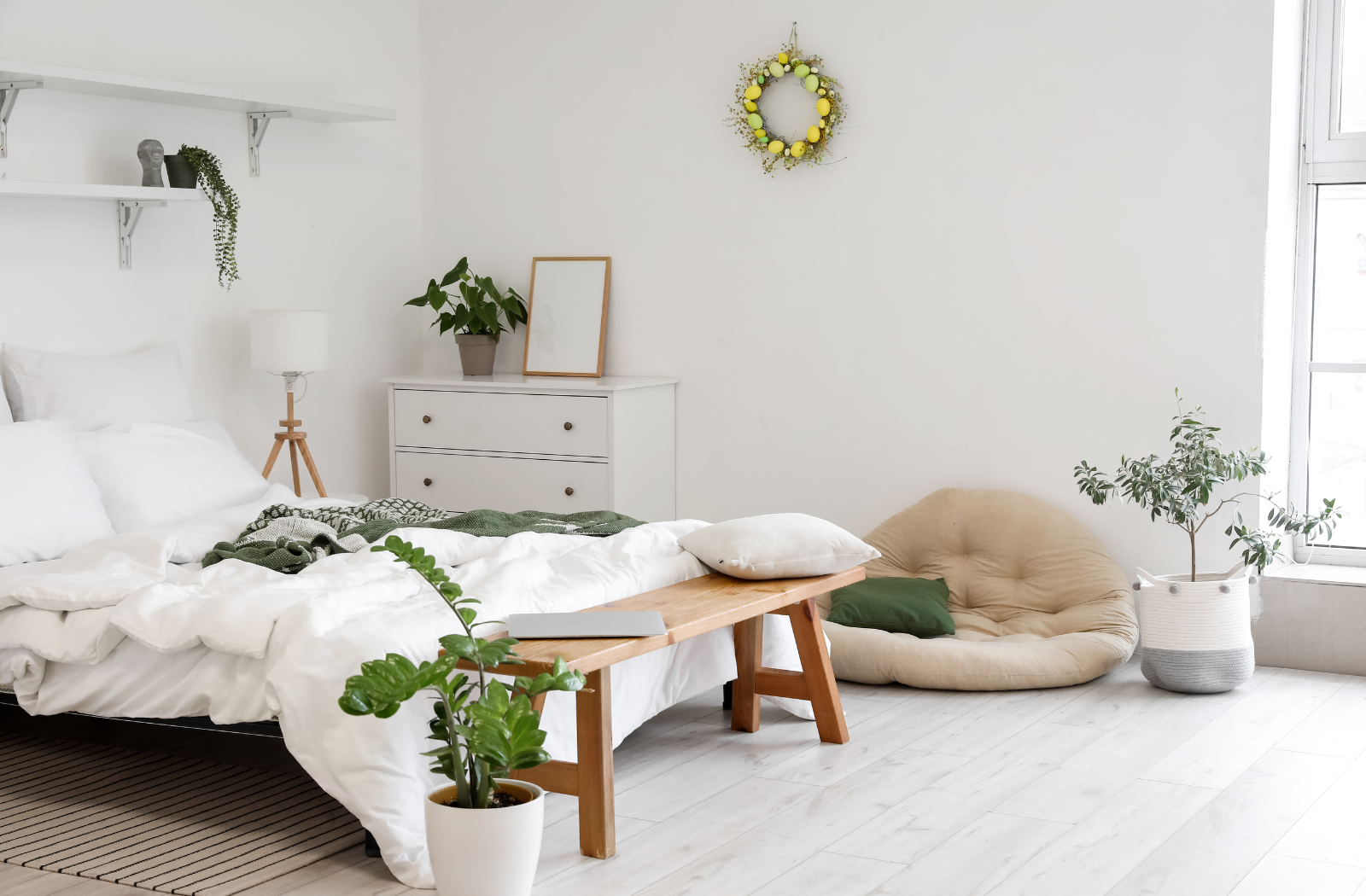 アート262 「タイム1(グリーンブルー)」 インテリアコーディネート No