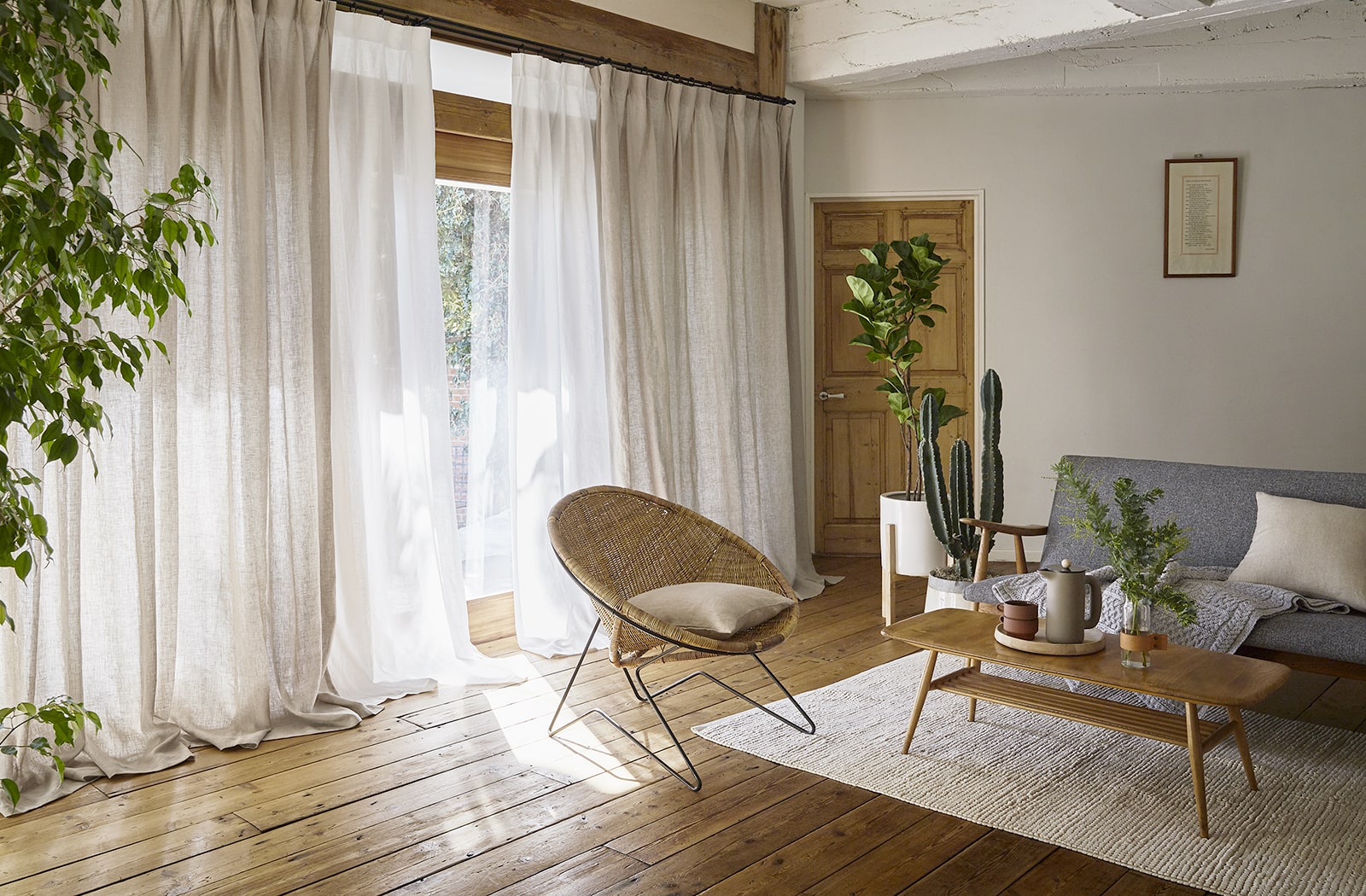 ★美品廃版★unico★ウニコ★リネン（麻）100％★カーテン★オーダー品 ☆美品☆廃版☆unico☆ウニコ☆リネン（麻）100％☆