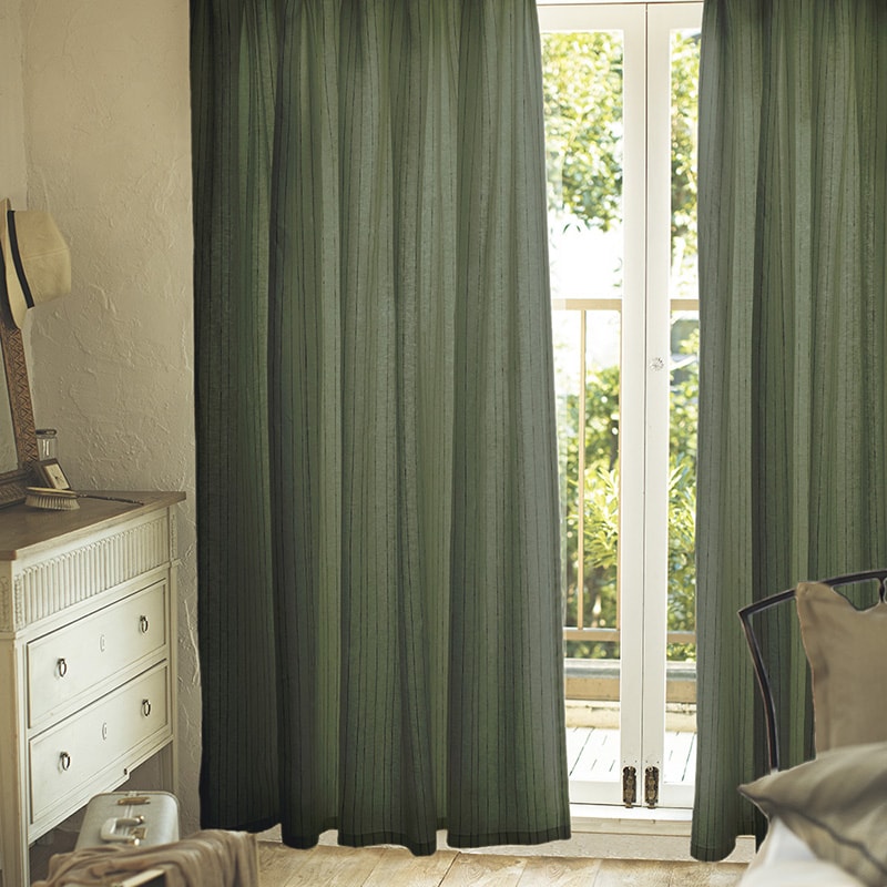 ヘリンボーンストライプ ドレープカーテン – WARDROBE sangetsu