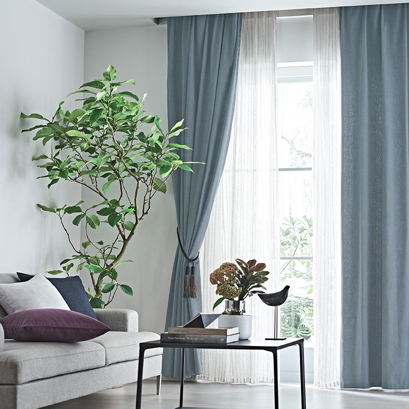 メロウコットン ブルー 遮光3級 生地サンプル – WARDROBE sangetsu