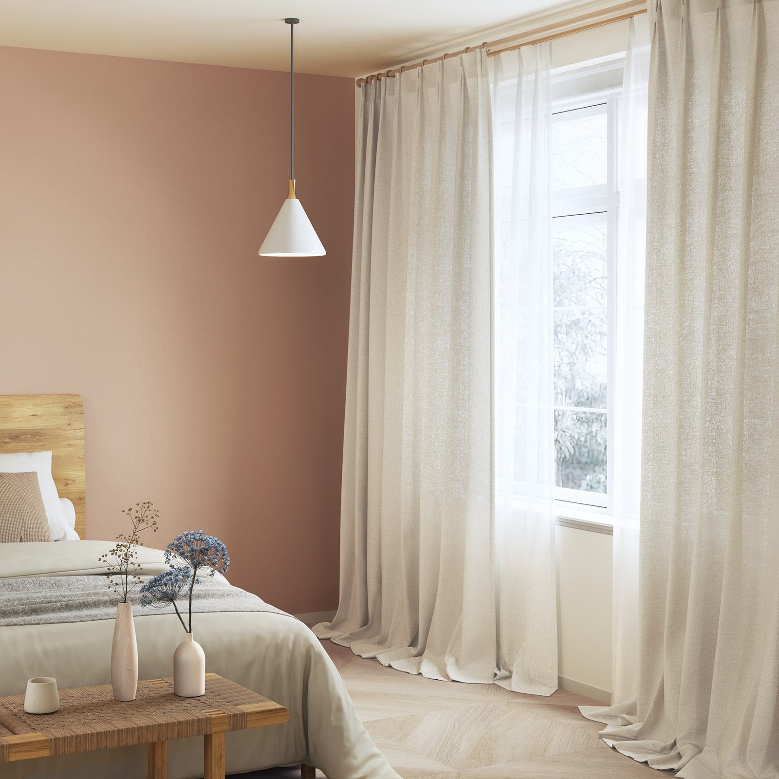 近江の麻-オウミノアサ-ラミー　ドレープカーテン