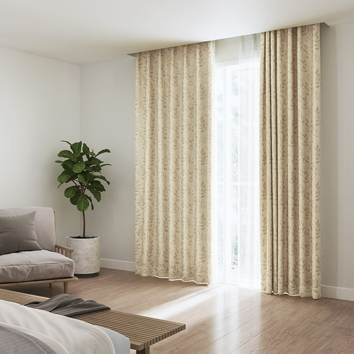 ウェーブリーフィ ベージュ 遮光2級 生地サンプル – WARDROBE