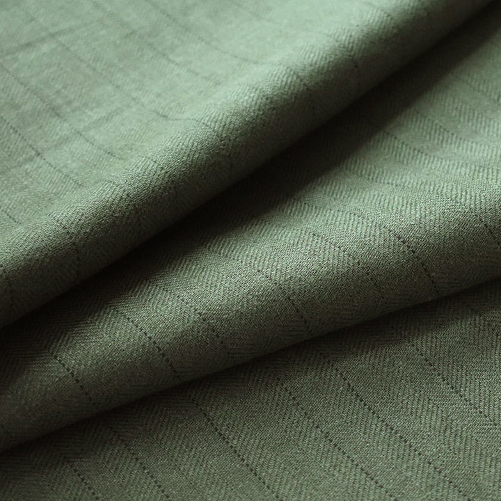 ヘリンボーンストライプ カーキ 生地サンプル – WARDROBE sangetsu