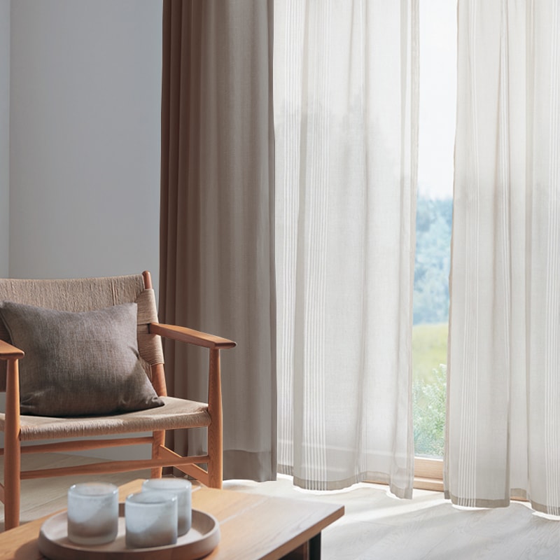 west elm フロッキング加工 総柄 リネン カーテン 5枚セット