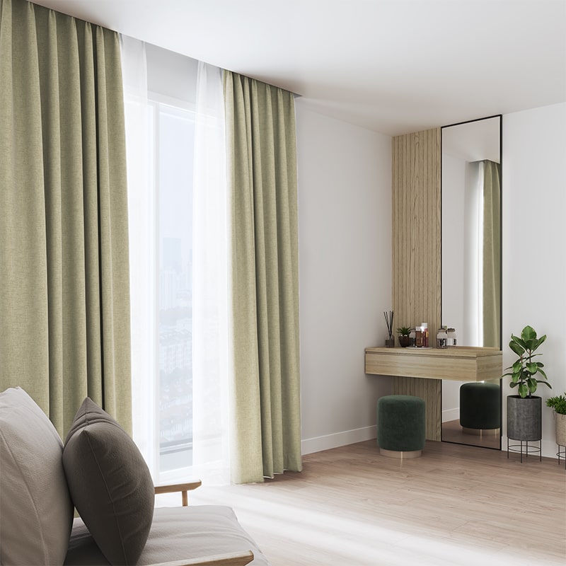 リネンライクシック アイボリー 遮光1級 生地サンプル – WARDROBE sangetsu