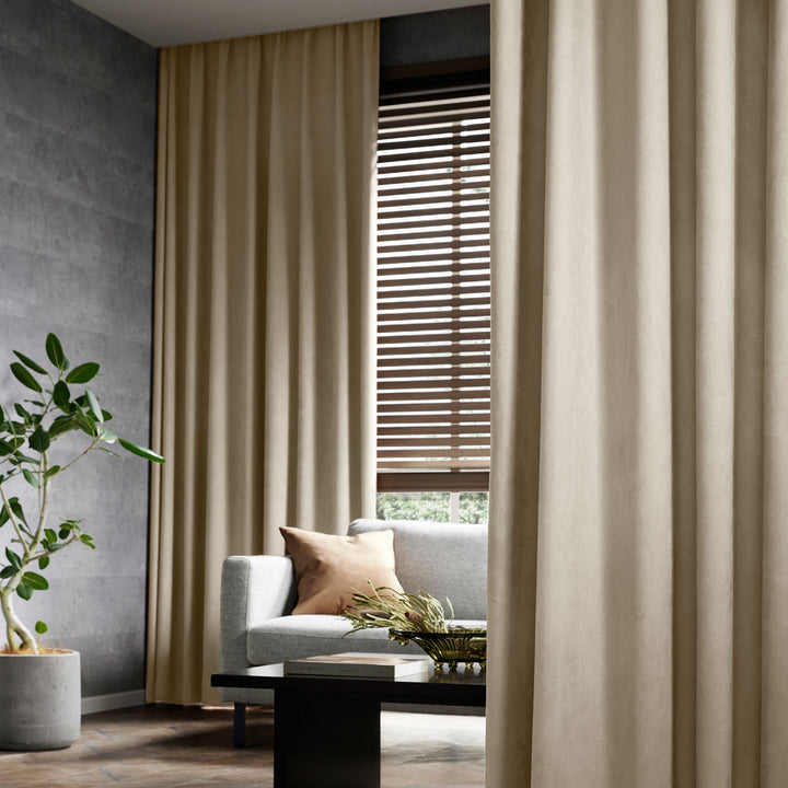 【腰高窓用】ライトベージュカーテン　7点セット 腰高窓用】ライトベージュカーテン 7点セット