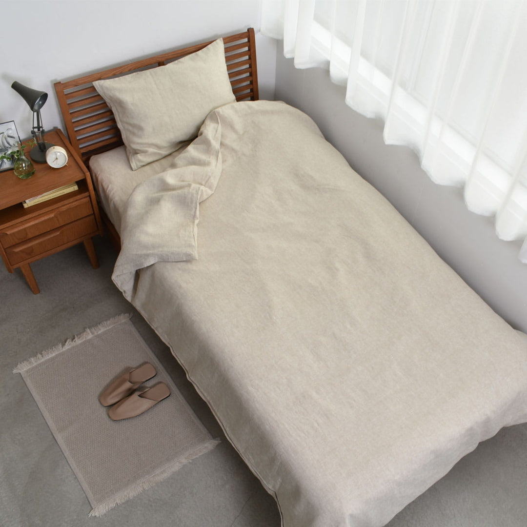 リネン寝具カバー3点セット（ボックスシーツ・掛け布団カバー・ピロー