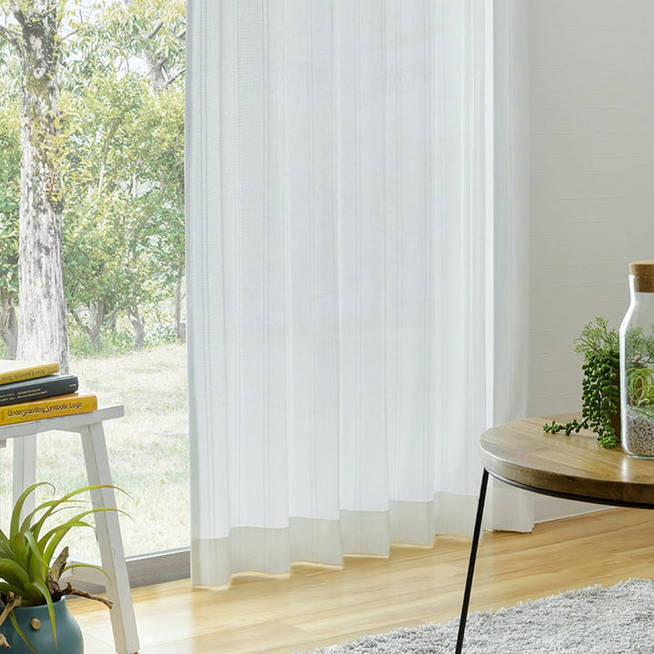 カーテン レースセット ストライプ カーテン 4枚セットと2枚セット 遮光1級or遮光2級カーテン＋ストライプ